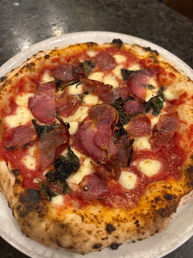 Tre Carni Pizza.