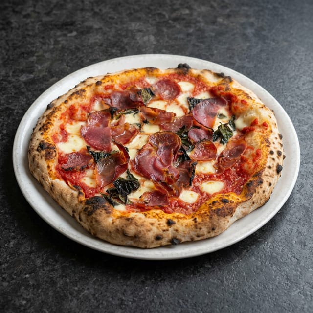 Tre Carni Pizza.